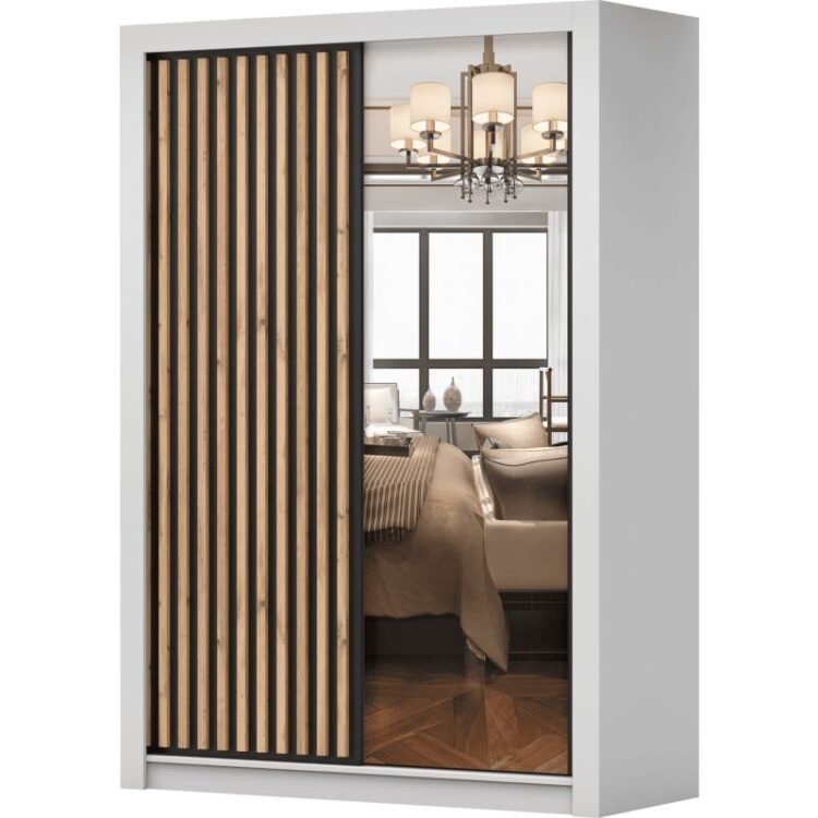 Szafa VEGAS 150 - Biały + Czarny