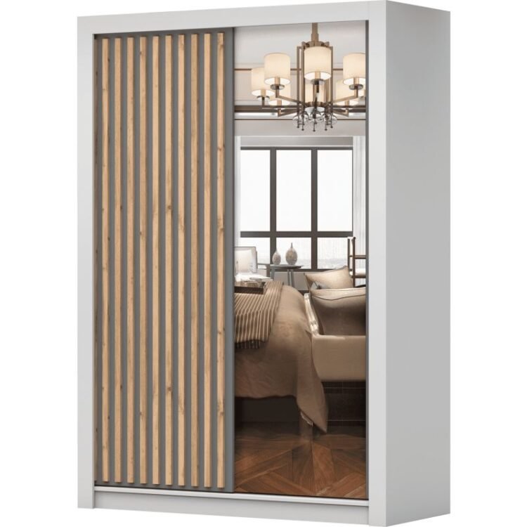 Szafa VEGAS 150 - Biały + Szary