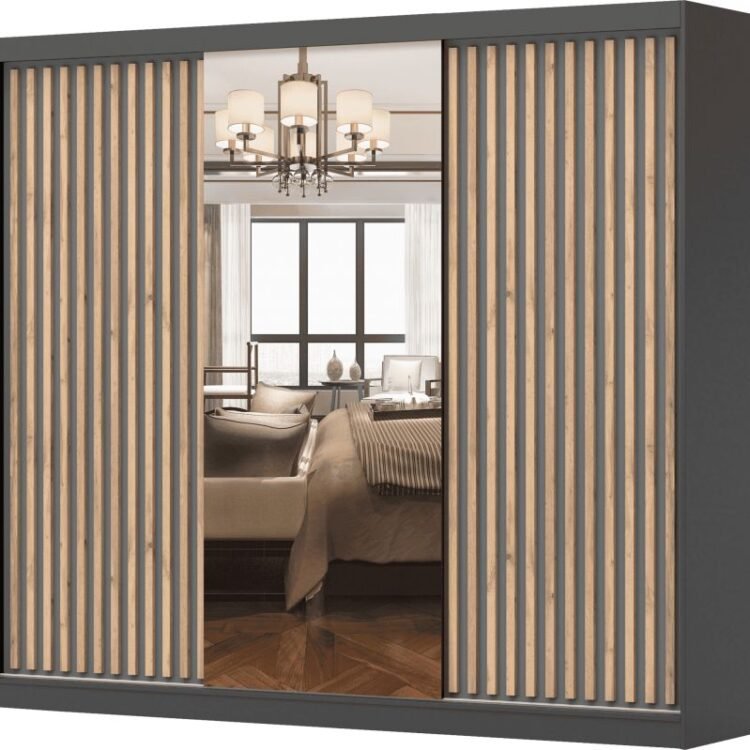 Szafa VEGAS 2500 - Czarny + Szary