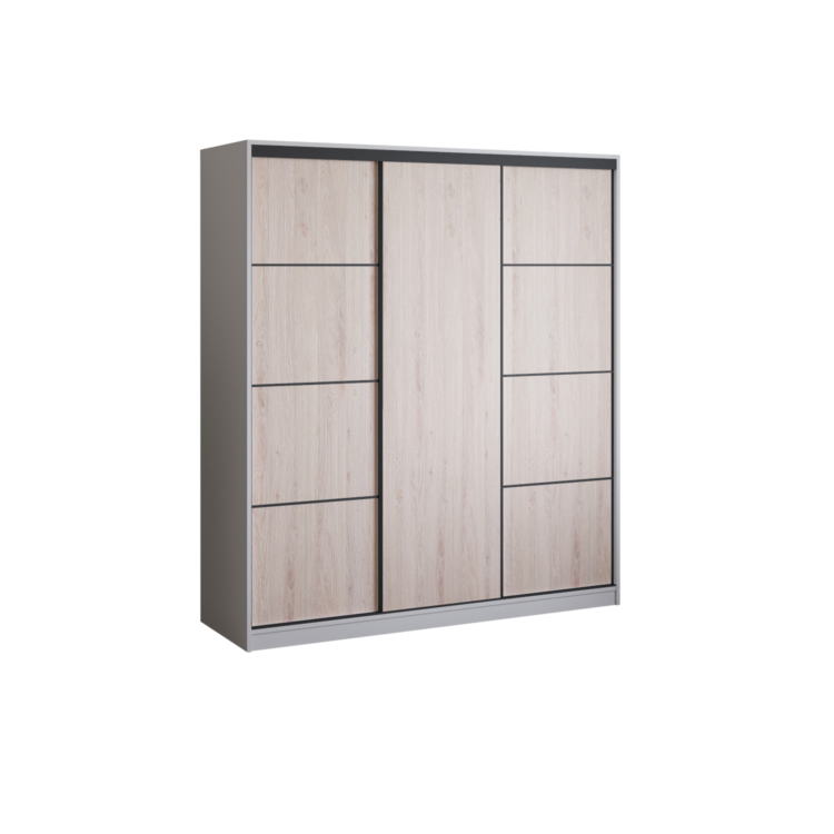 Szafa PRIIIMO III 180 - Biały + Sonoma - bez lustra