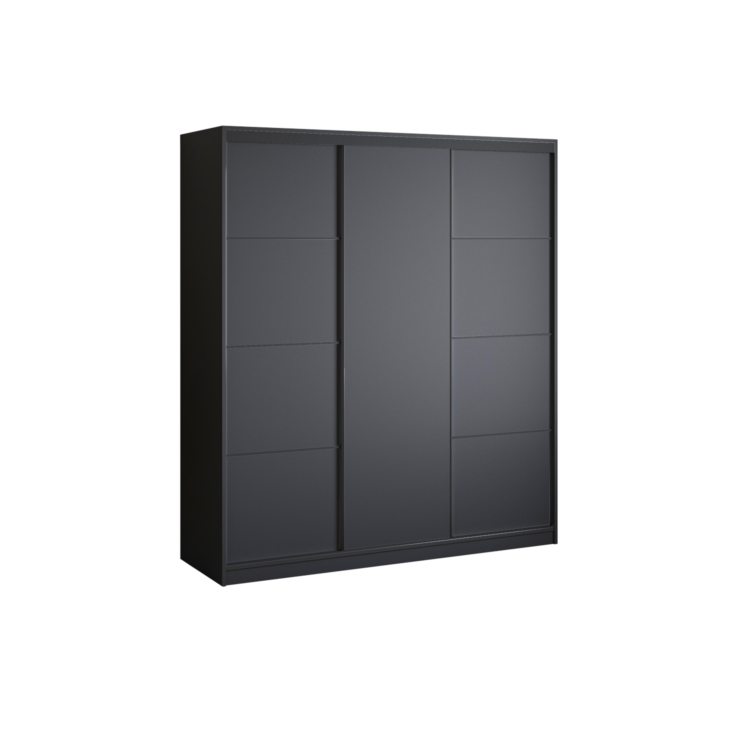 Szafa PRIIIMO III 180 - Czarny + Czarny - bez lustra