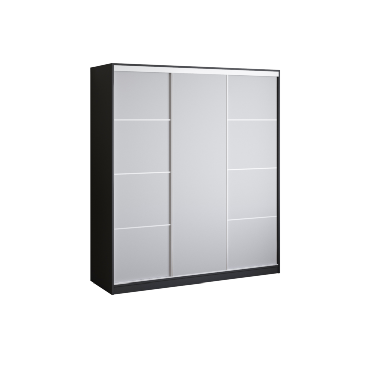 Szafa PRIIMO II 180 - Czarny + Biały - bez lustra