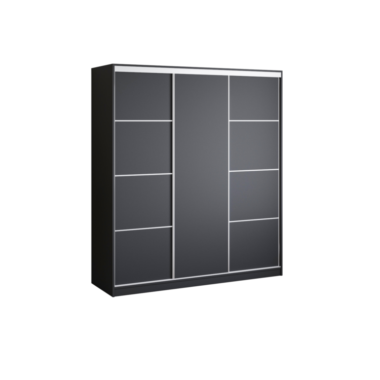 Szafa PRIIMO II 180 - Czarny + Czarny - bez lustra