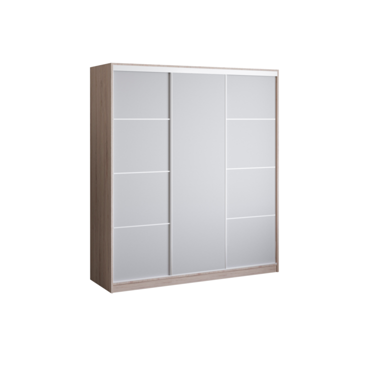 Szafa PRIIMO II 180 - Sonoma + Biały - bez lustra