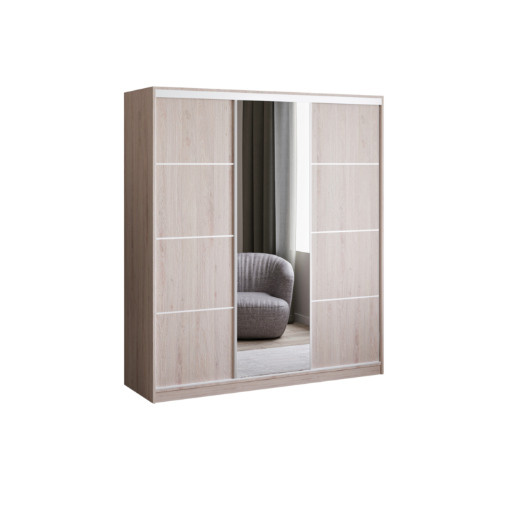 Szafa PRIIMO II 180 - Sonoma + Sonoma - lustro