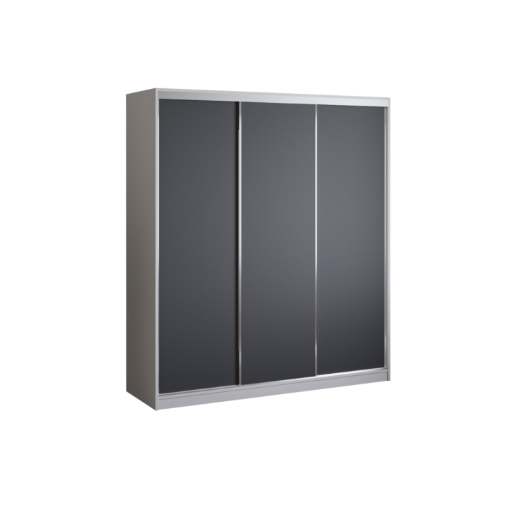 Szafa PRIMO I 180 - Biały + Czarny - bez lustra