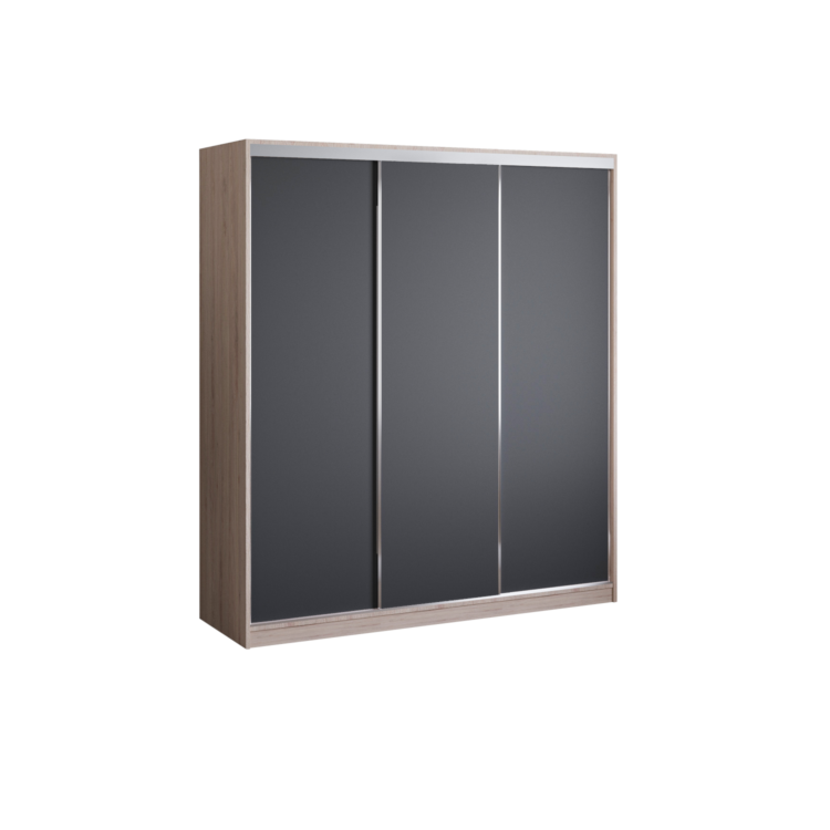 Szafa PRIMO I 180 - Sonoma + Czarny - bez lustra