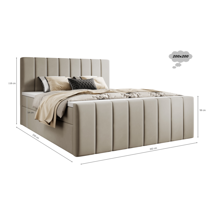 Łóżko Kontynentalne LUSANO z zanóżkiem 200