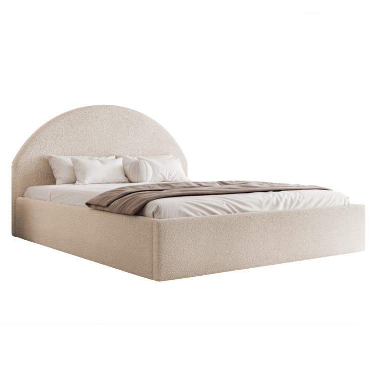 Łóżko Tapicerowane AMARIO - Śmietankowy (Quelle 02)