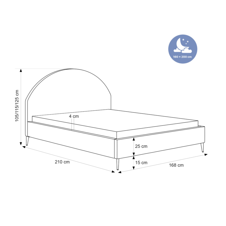 Łóżko Tapicerowane AMARIO z nóżkami 160