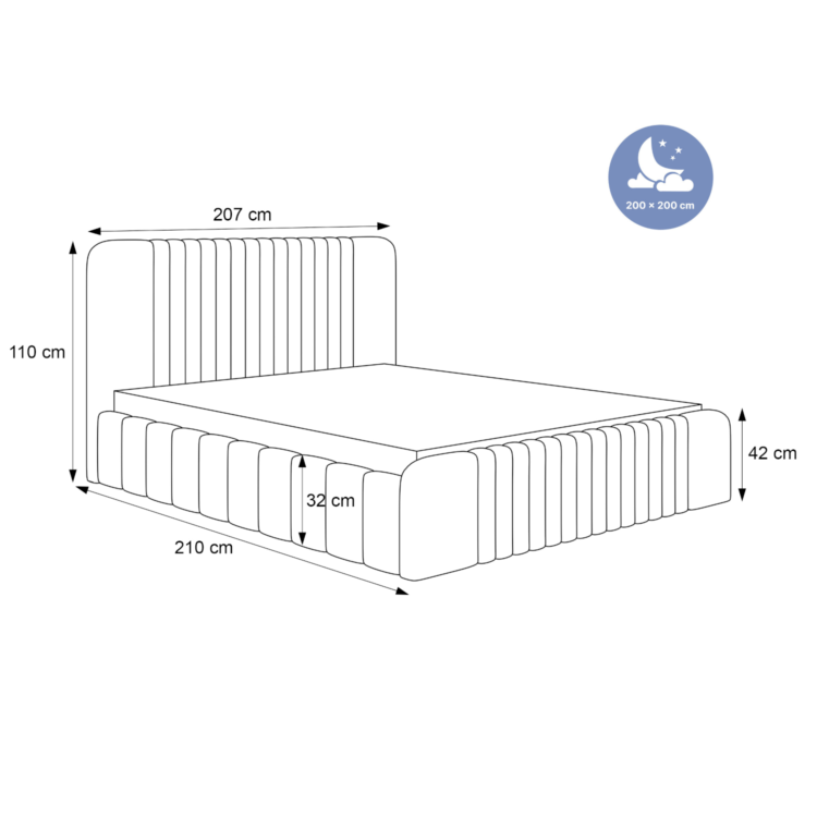 Łóżko Tapicerowane CARMELI 200