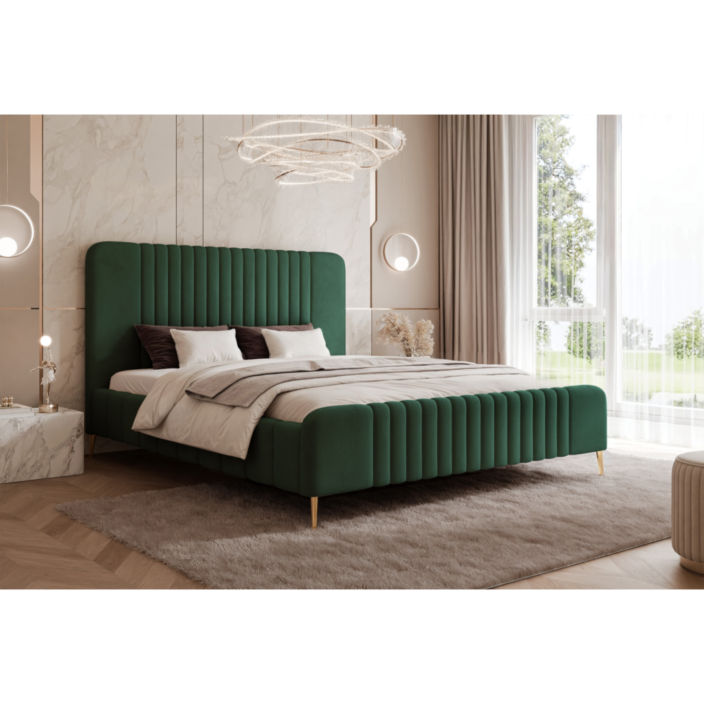 Łóżko Tapicerowane CARMELI z nóżkami