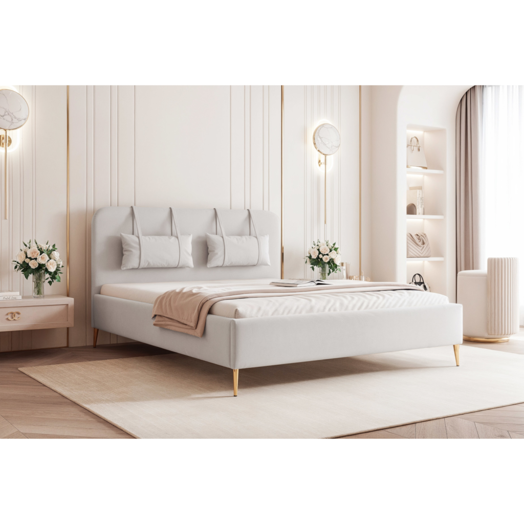 Łóżko Tapicerowane MIRENO z nóżkami