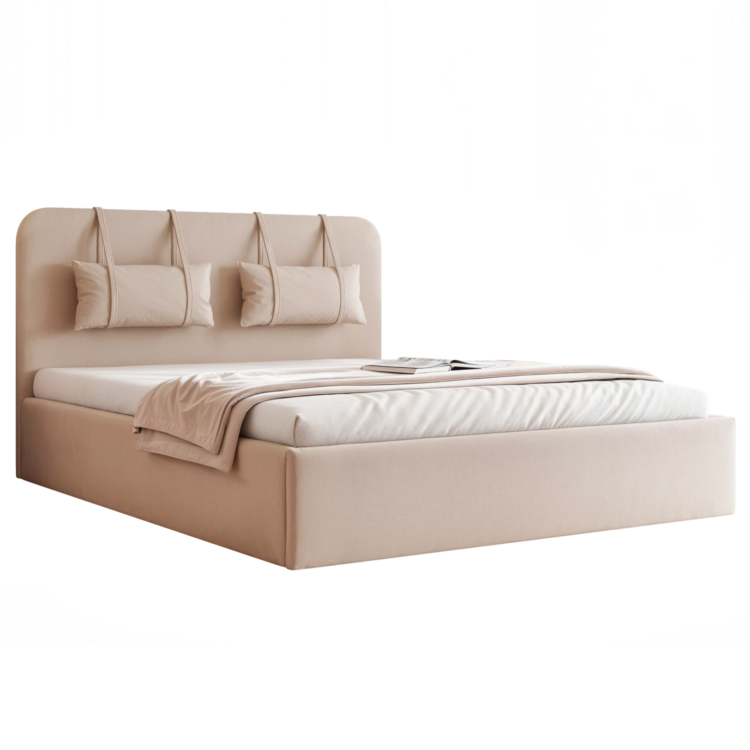 Łóżko Tapicerowane MIRENO - Ciepły beż (Dream velvet 202.38)