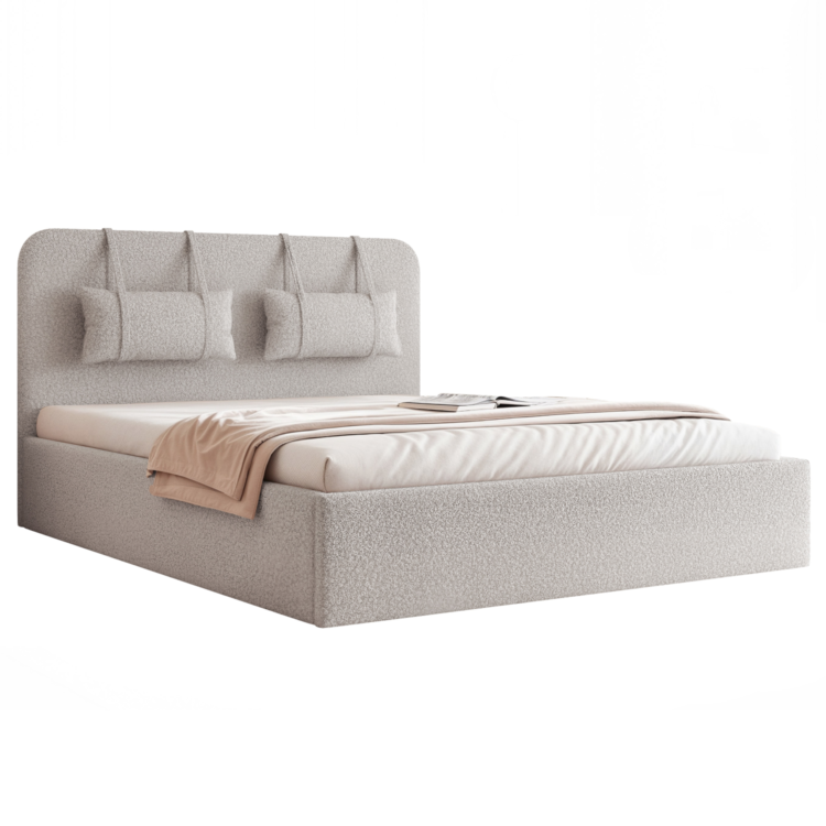 Łóżko Tapicerowane MIRENO - Szary (Quelle 83)