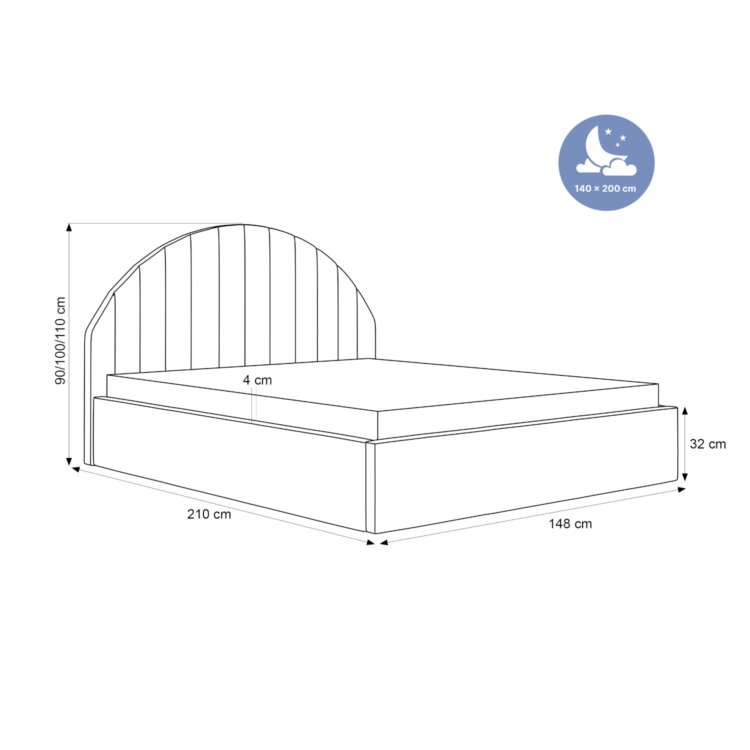 Łóżko Tapicerowane VARIO 140