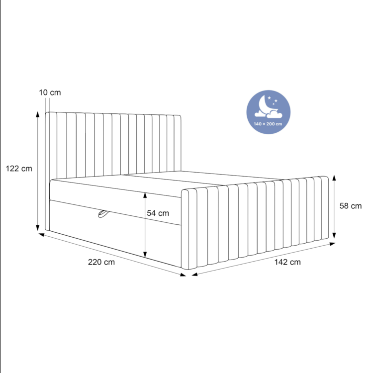 Łóżko kontynentalne DORO 140