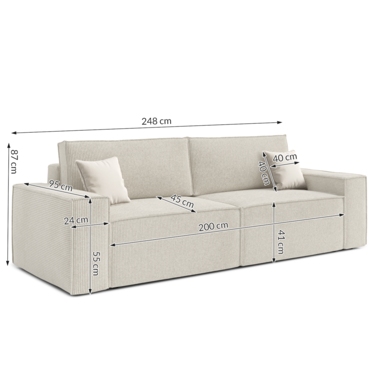 Sofa TIMO wymiary
